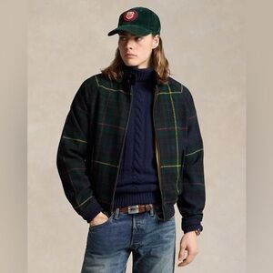 Plaid Wool Twill Jacket Polo Ralph Lauren men’s L COLOR:Hunting Stuart Tartan